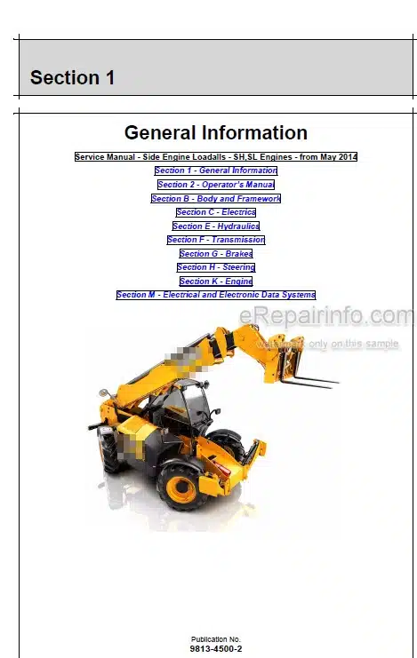 Photo 5 - JCB 531-70 535-95 536-60 541-70 533-105 536-70 526-56 550-80 531-Т70 541-Т70 536-Т60 535-Т95 536-Т70 550-Т80 536-70 LC 536-T70 LC Service And Operators Manual Telescopic Handler 9813-4500