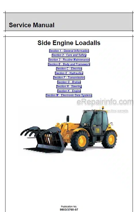 Photo 5 - JCB 531-70 535-95 536-60 541-70 533-105 536-70 526-56 531-Т70 541-Т70 536-Т60 535-Т95 536-Т70 Service Manual Telescopic Handler 9803-3760