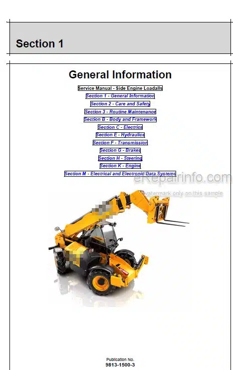Photo 5 - JCB 531-70 535-95 536-60 541-70 533-105 536-70 526-56 550-80 531-Т70 541-Т70 536-Т60 535-Т95 536-Т70 550-Т80 Service Manual Telescopic Handler 9813-1500