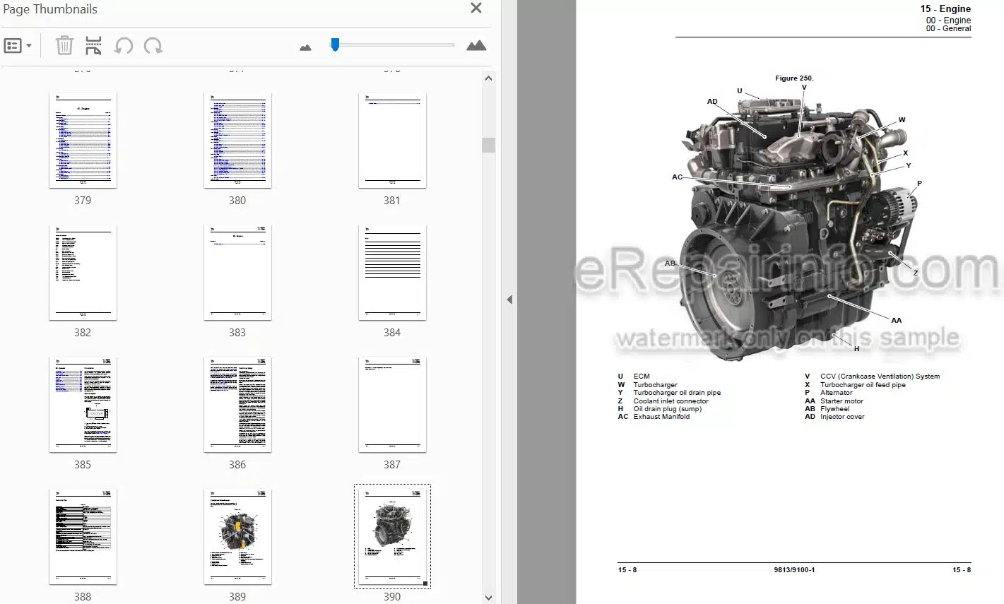 Photo 3 - JCB 533-105 535-v125 540-140 540-170 540-200 540-v140 540-v180 550-140 550-170 Loadall Service Manual Teelscopic Handler