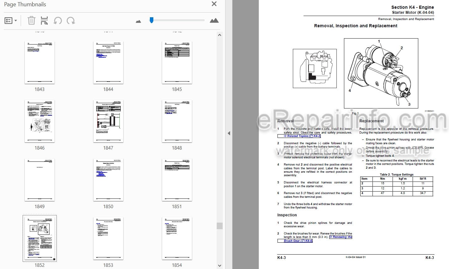 Photo 3 - JCB 540-140 540-200 540-170 535-125 Hi Viz 535-140 Hi Viz Service Manual Telescopic Handler 9813-0950
