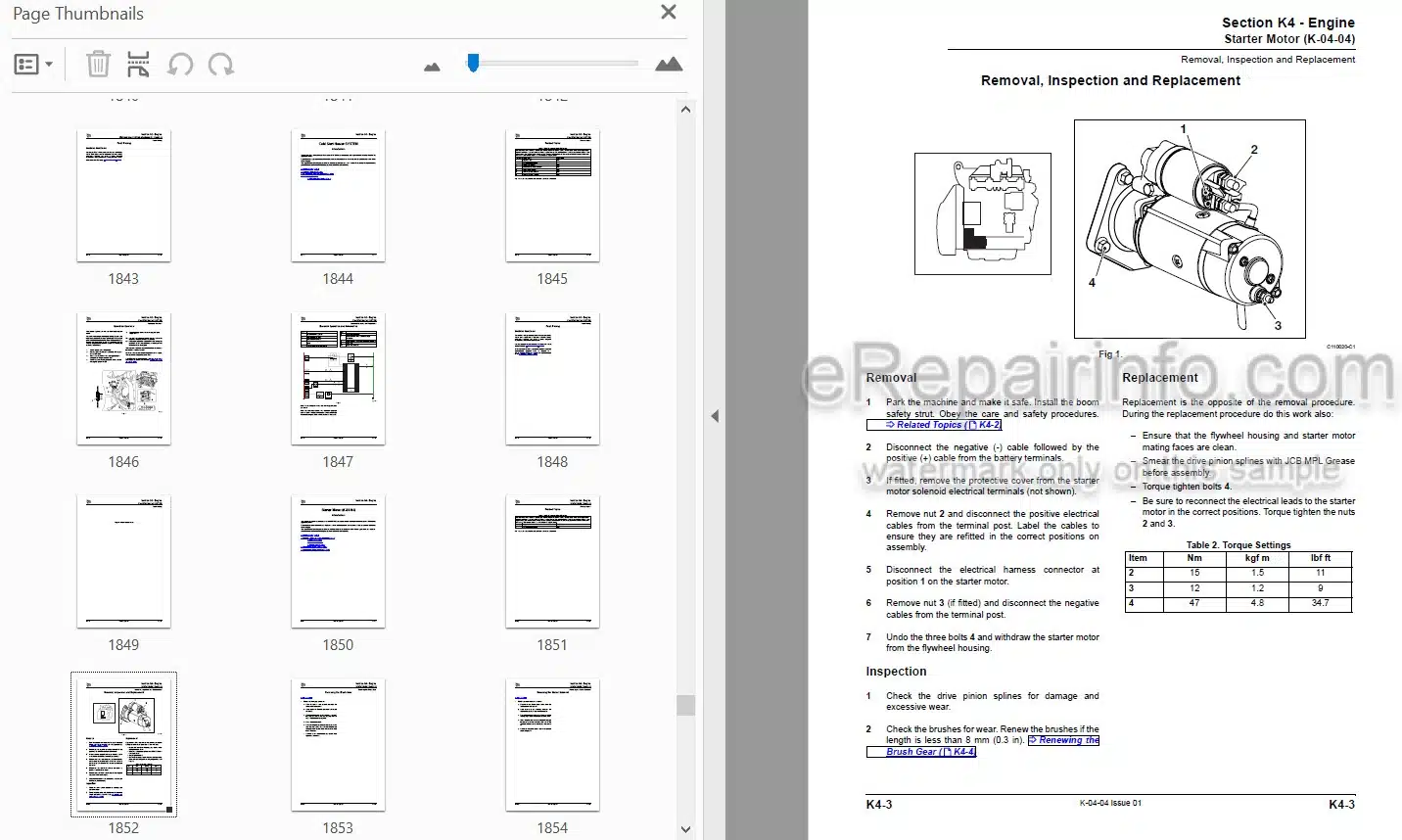 Photo 3 - JCB 540-140 540-200 540-170 535-125 Hi Viz 535-140 Hi Viz Service Manual Telescopic Handler 9813-0950