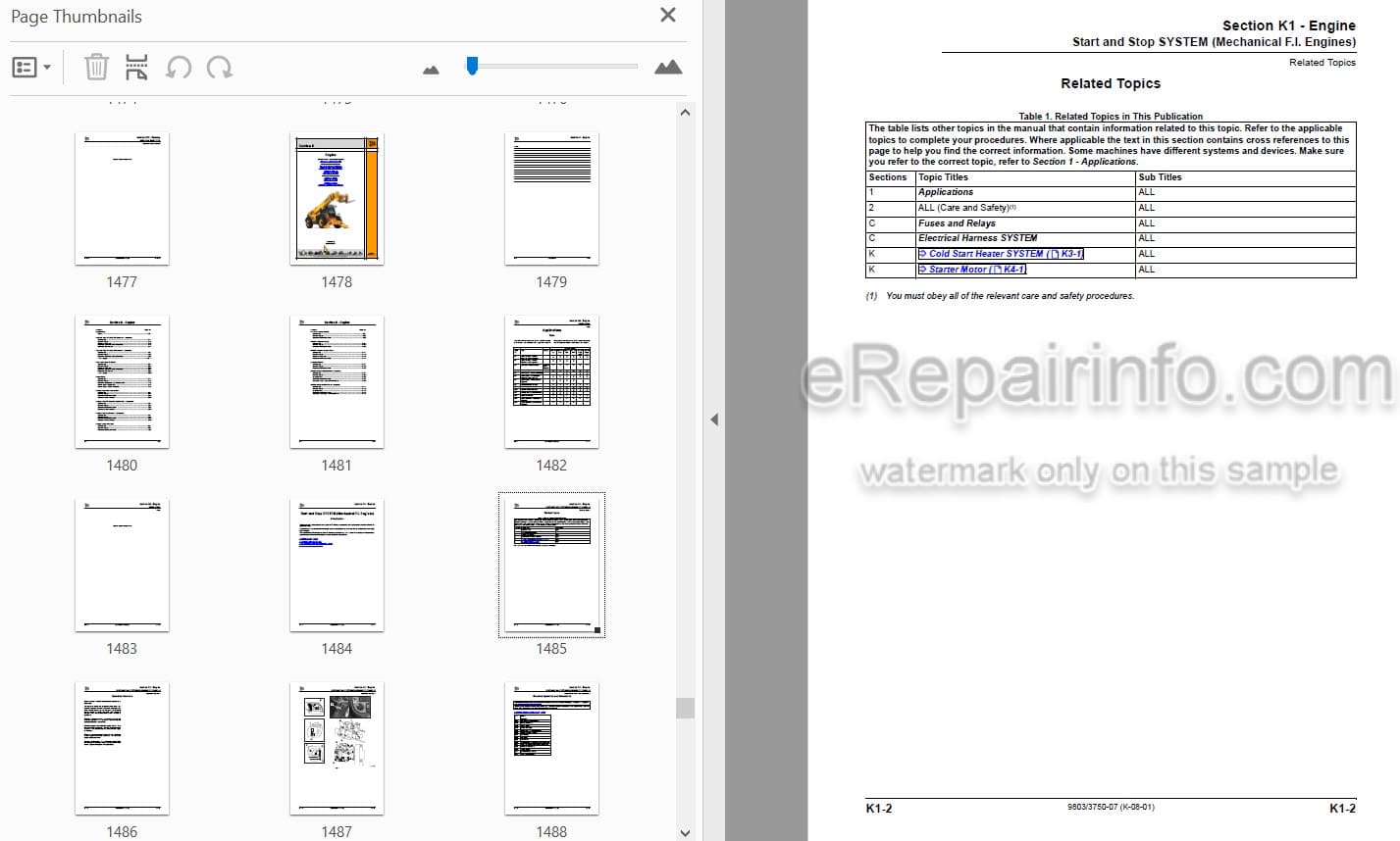 Photo 4 - JCB 540-170 550-140 540-140 550-170 535-125 Hi Viz 535-140 Hi Viz Service Manual Telescopic Handler 9803-3750
