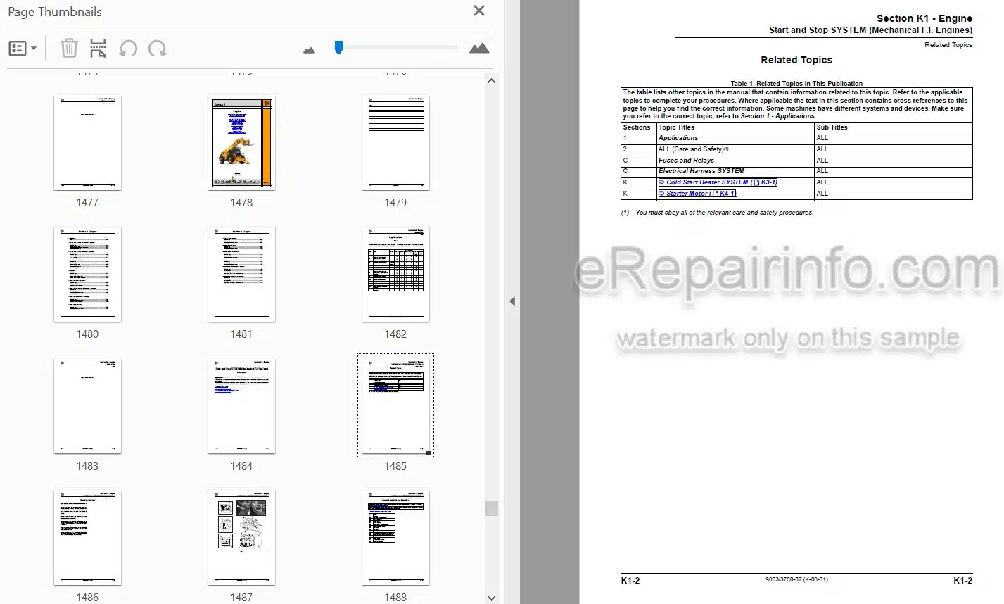 Photo 4 - JCB 540-170 550-140 540-140 550-170 535-125 Hi Viz 535-140 Hi Viz Service Manual Telescopic Handler 9803-3750