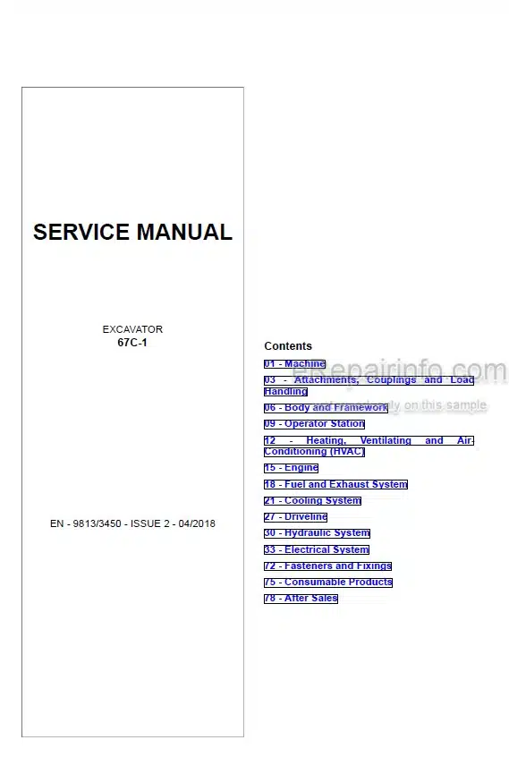 Photo 5 - JCB 67C-1 Service Manual Compact Excavator 9813-3450