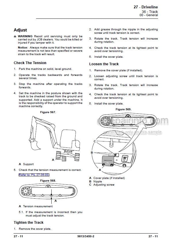 Photo 6 - JCB 67C-1 Service Manual Compact Excavator 9813-3450