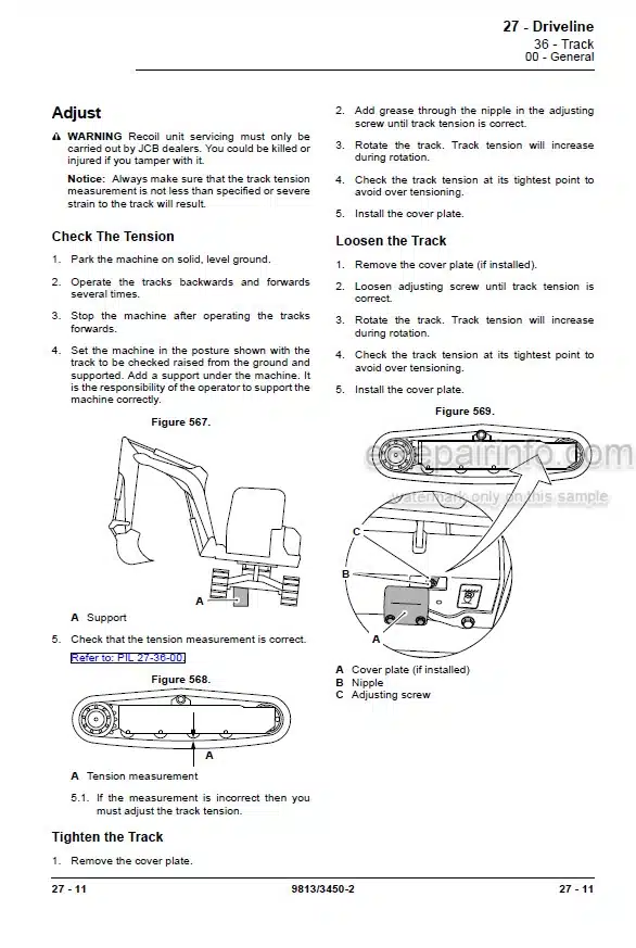 Photo 6 - JCB 67C-1 Service Manual Compact Excavator 9813-3450