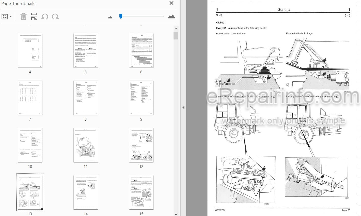 Photo 4 - JCB 712 716 Service Manual Articulated Dump Truck 9803-5000