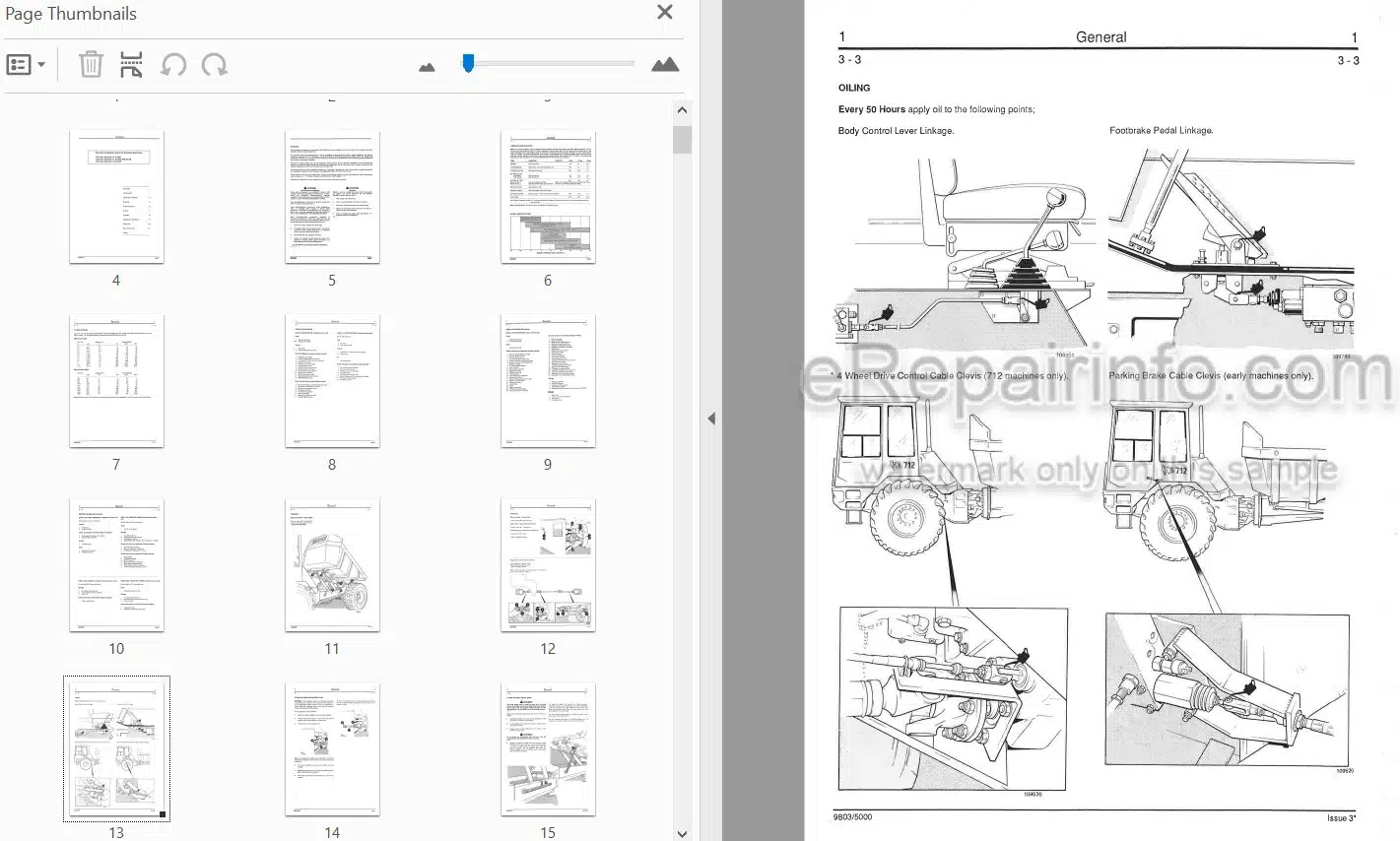 Photo 4 - JCB 712 716 Service Manual Articulated Dump Truck 9803-5000