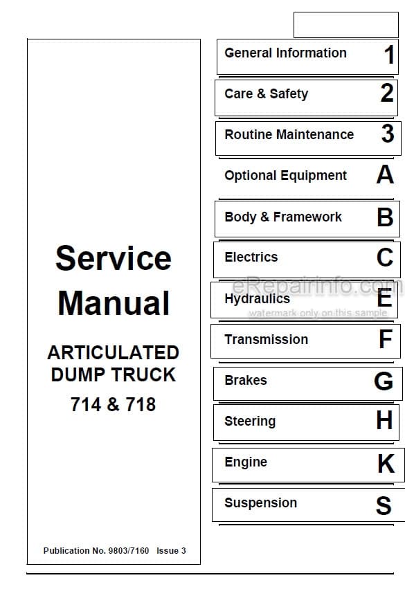 Photo 5 - JCB 714 718 Service Manual Articulated Dump Truck 9803-7160