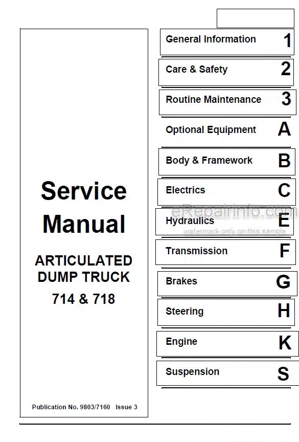 Photo 5 - JCB 714 718 Service Manual Articulated Dump Truck 9803-7160