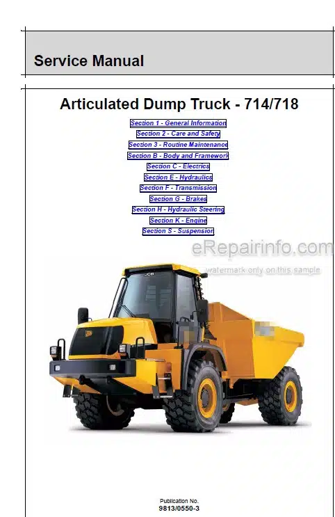 Photo 4 - JCB 714 718 Service Manual Articulated Dump Truck 9813-0550