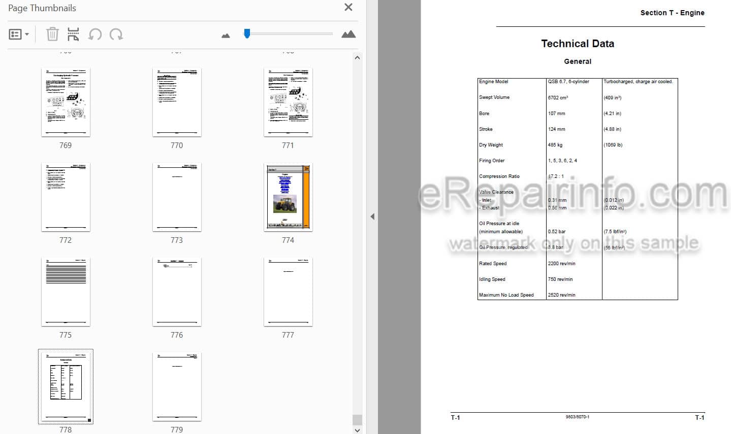 Photo 4 - JCB 7170 7200 7230 P-Tronic Fastrac Service Manual Tractor 9803-8060
