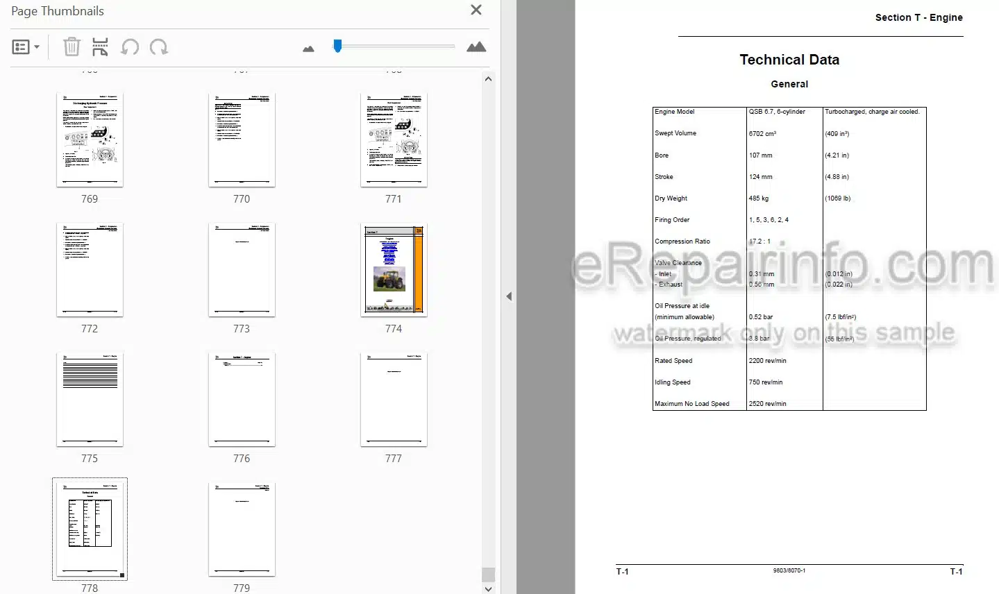 Photo 4 - JCB 7170 7200 7230 P-Tronic Fastrac Service Manual Tractor 9803-8060