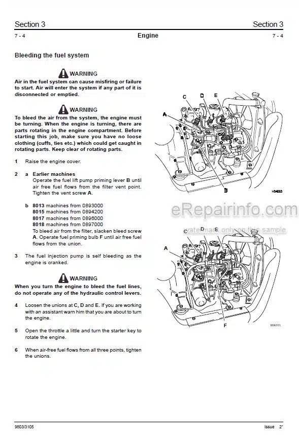 Photo 1 - JCB 8013 8015 8017 8018 801 Gravemaster Service Manual Compact Excavator 9803-3105