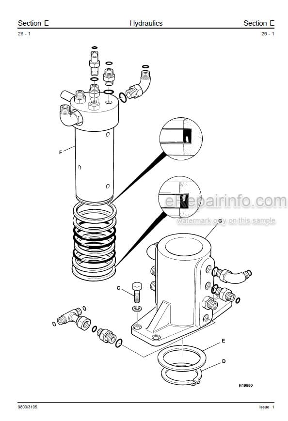 Photo 5 - JCB 8013 8015 8017 8018 801 Gravemaster Service Manual Compact Excavator 9803-3105
