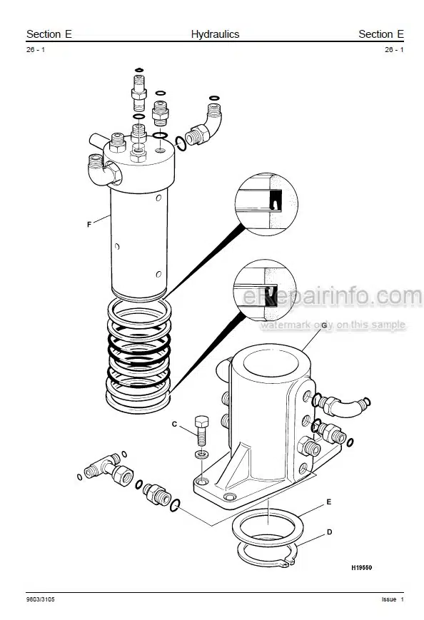 Photo 5 - JCB 8013 8015 8017 8018 801 Gravemaster Service Manual Compact Excavator 9803-3105