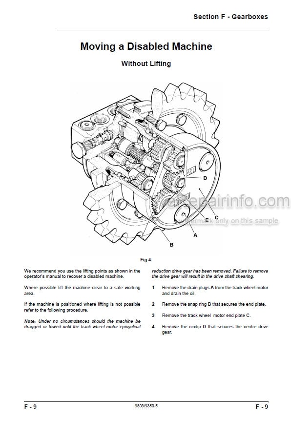 Photo 5 - JCB 8014 8016 8018 8020 Service Manual Compact Excavator 9803-9350