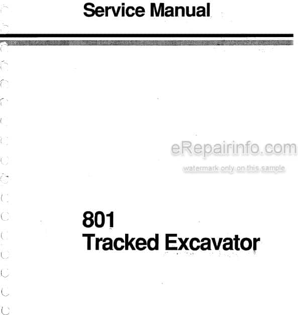 Photo 5 - JCB 801 Service Manual Compact Excavator 9803-3161