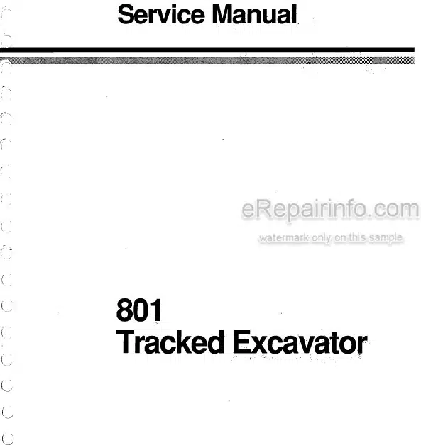 Photo 5 - JCB 801 Service Manual Compact Excavator 9803-3161