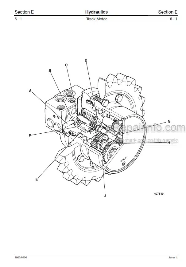 Photo 3 - JCB 8027Z 8032Z Service Manual Compact Excavator 9803-9300
