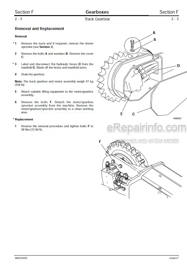 Photo 7 - JCB 8052 8060 Service Manual Compact Excavator 9803-9290