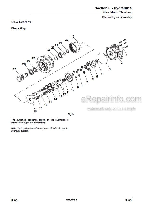 Photo 3 - JCB 8055 8065 Service Manual Compact Excavator 9803-9890