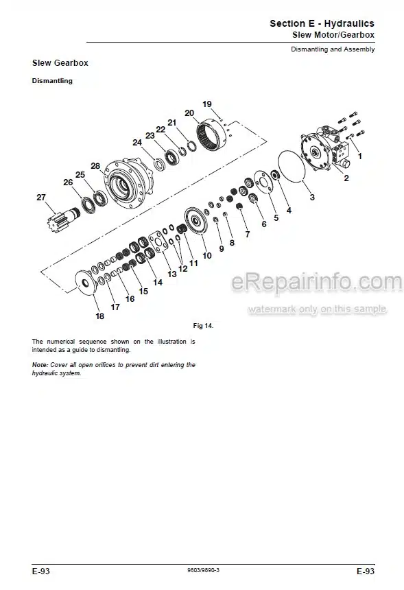 Photo 3 - JCB 8055 8065 Service Manual Compact Excavator 9803-9890
