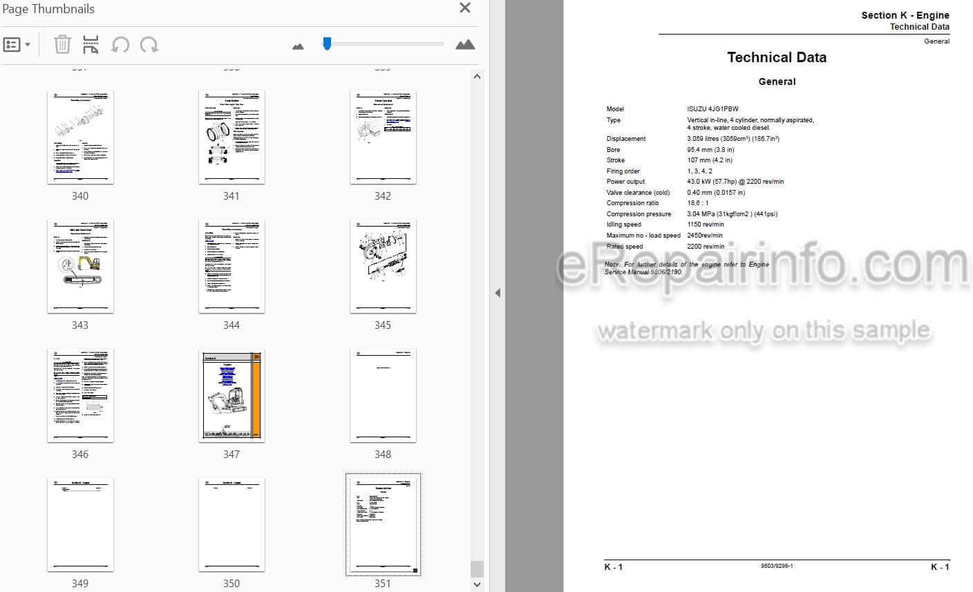 Photo 4 - JCB 8056 Service Manual Compact Excavator 9803-9296