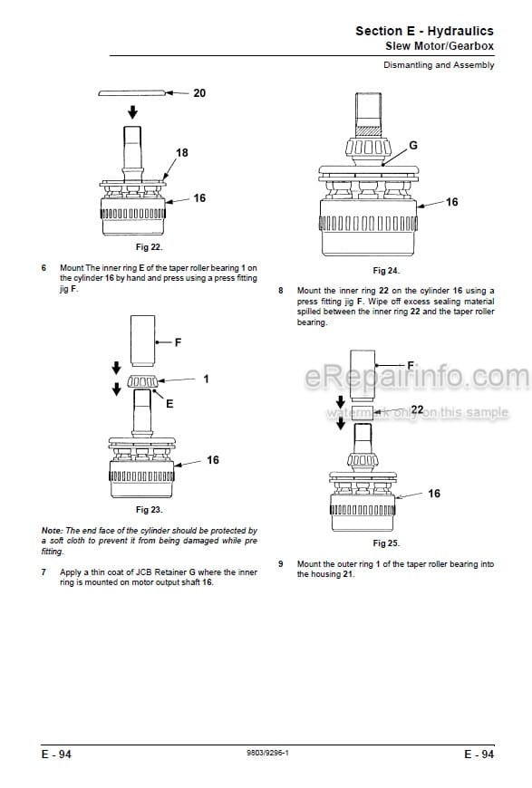 Photo 2 - JCB 8056 Service Manual Compact Excavator 9803-9296