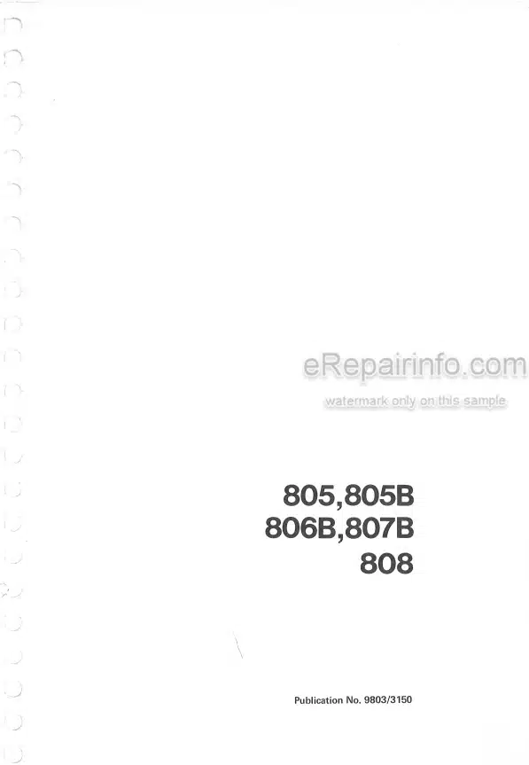 Photo 5 - JCB 805 805B 806B 807B 808 Service Manual Excavator 9803-3150