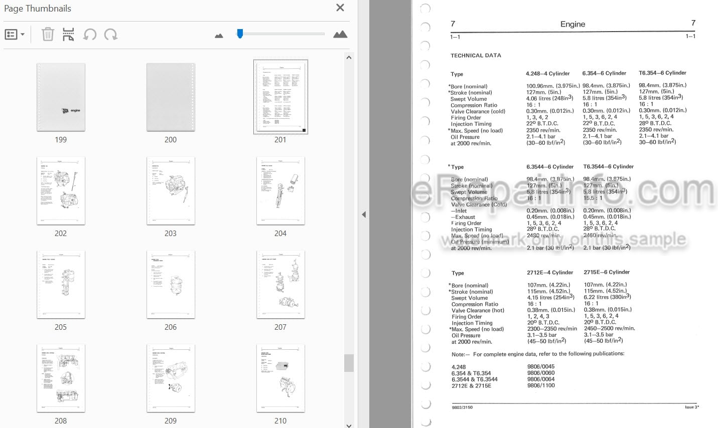 Photo 4 - JCB 805 805B 806B 807B 808 Service Manual Excavator 9803-3150