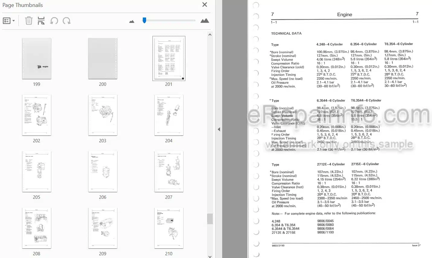 Photo 4 - JCB 805 805B 806B 807B 808 Service Manual Excavator 9803-3150