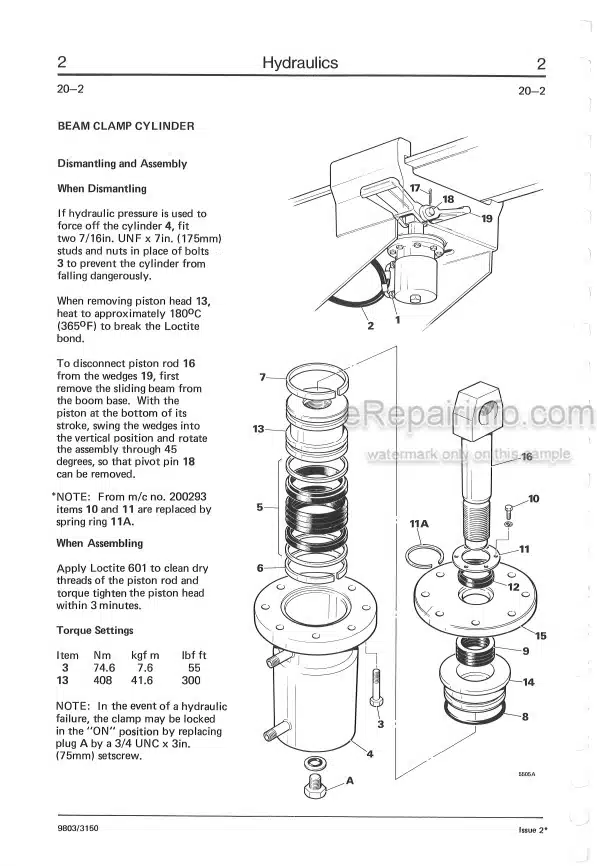 Photo 3 - JCB 805 805B 806B 807B 808 Service Manual Excavator 9803-3150