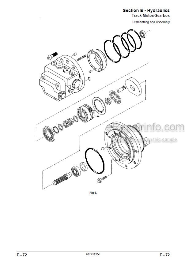Photo 3 - JCB 8061 Service Manual Compact Excavator 9813-1750
