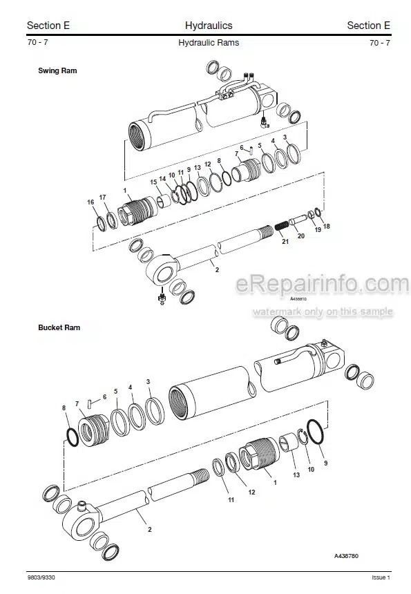 Photo 6 - JCB 8080 Service Manual Compact Excavator 9803-9330