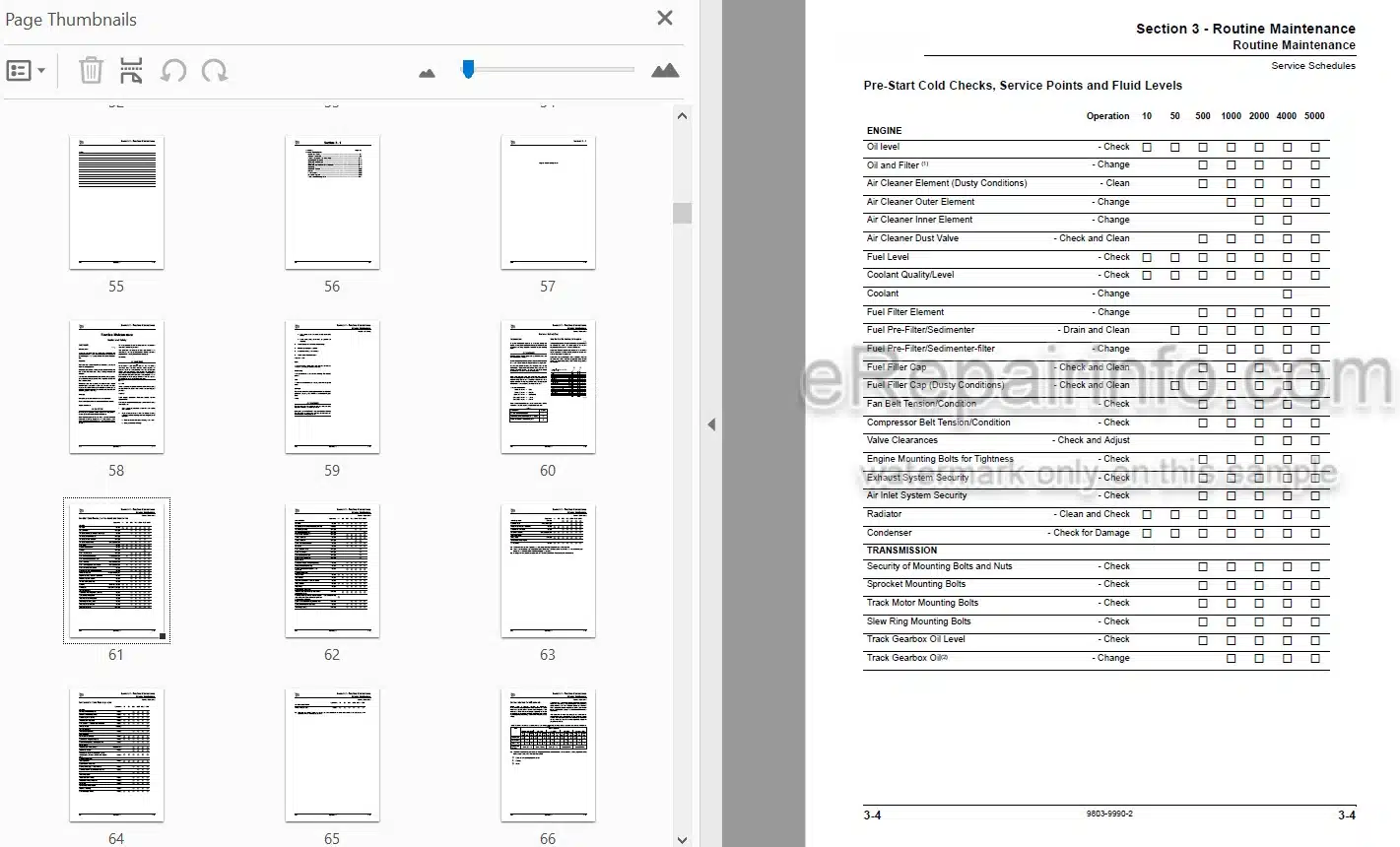 Photo 4 - JCB 8085 Service Manual Compact Excavator 9803-9990