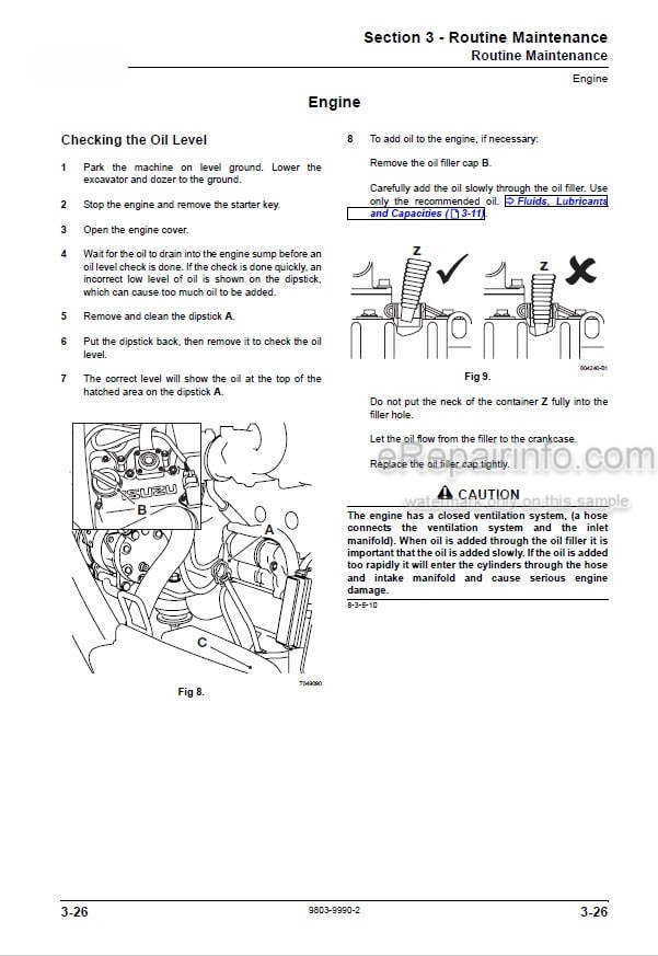 Photo 8 - JCB 8080 Service Manual Compact Excavator 9803-9330