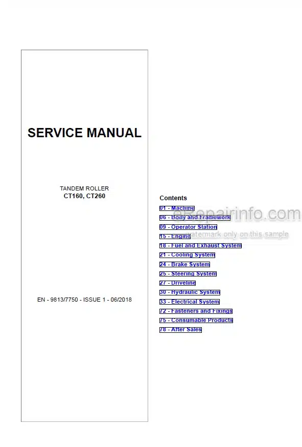 Photo 5 - JCB CT160 CT260 Service Manual Tandem Roller 9813-7750