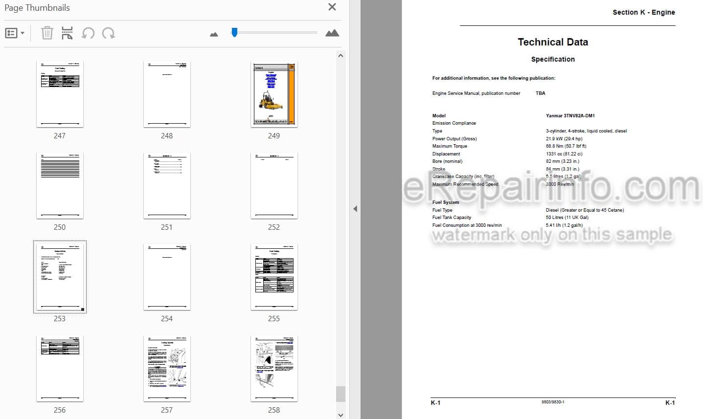 Photo 4 - JCB FM30 Ground Care Service Manual Mower 9803-9830
