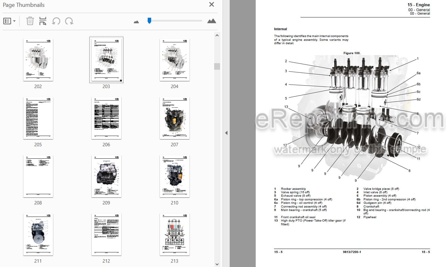Photo 4 - JCB JS115 JS130 JS145 JS160 JS180 JS190 Service Manual Excavator 9813-7200