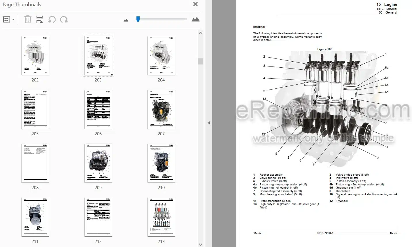 Photo 4 - JCB JS115 JS130 JS145 JS160 JS180 JS190 Service Manual Excavator 9813-7200