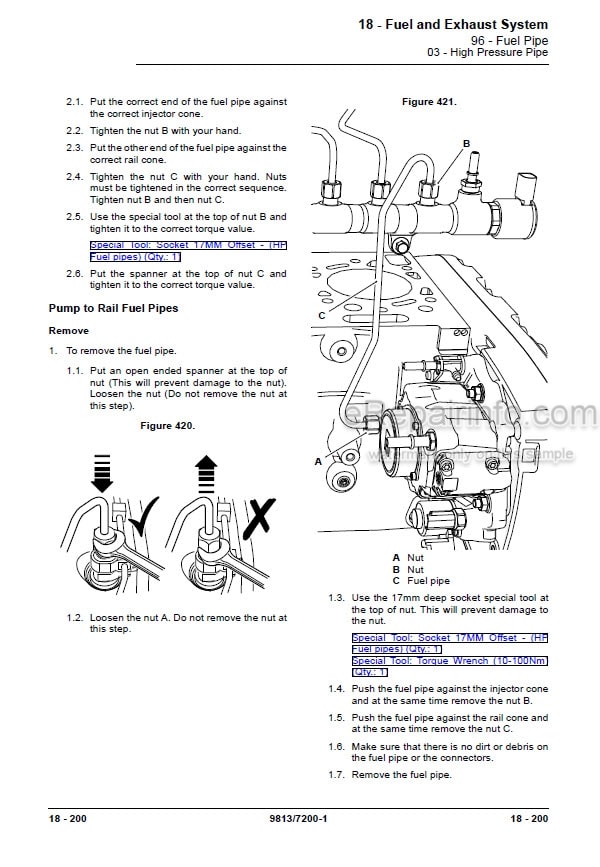 Photo 3 - JCB JS115 JS130 JS145 JS160 JS180 JS190 Service Manual Excavator 9813-7200