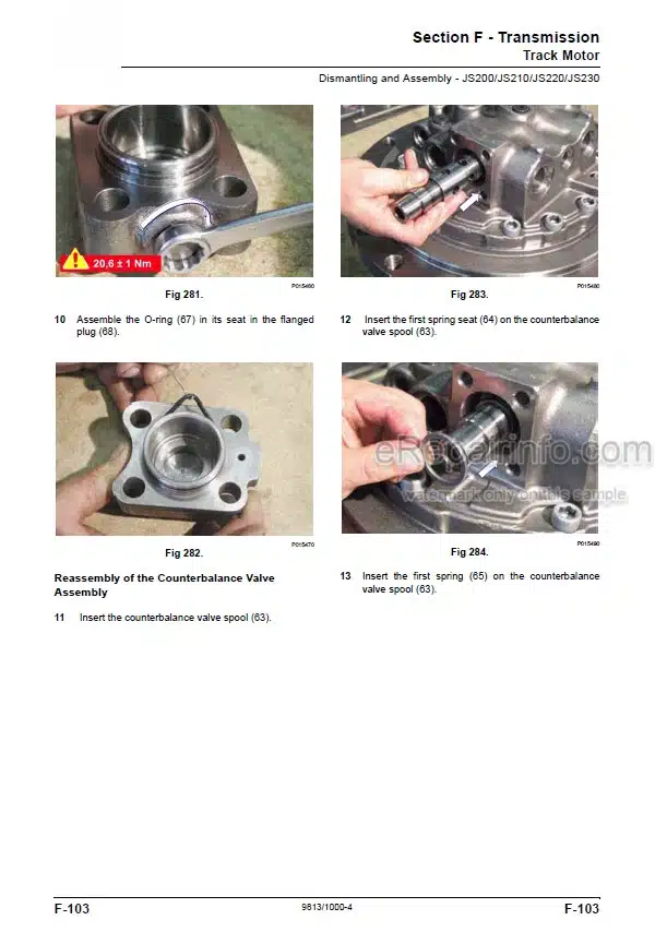 Photo 1 - JCB JS115 JS130 JS145 JS160 JS180 JS200 JS210 JS220 JS230 Service Manual Excavator 9813-1000