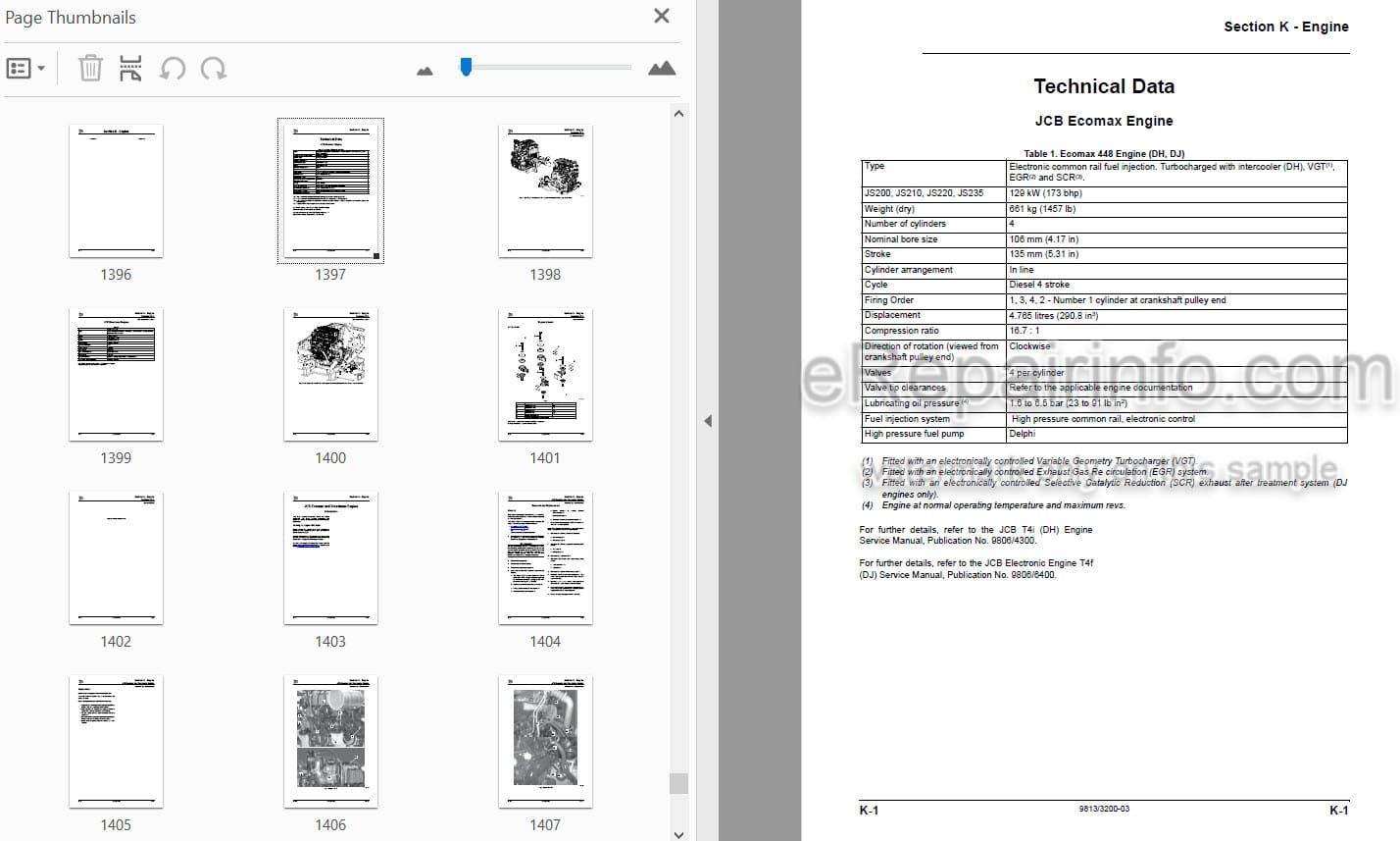Photo 3 - JCB JS115 JS130 JS145 JS160 JS180 JS190 JS200 JS210 JS220 JS235 T4 T2 Service And Operators Manual Excavator 9813-3200