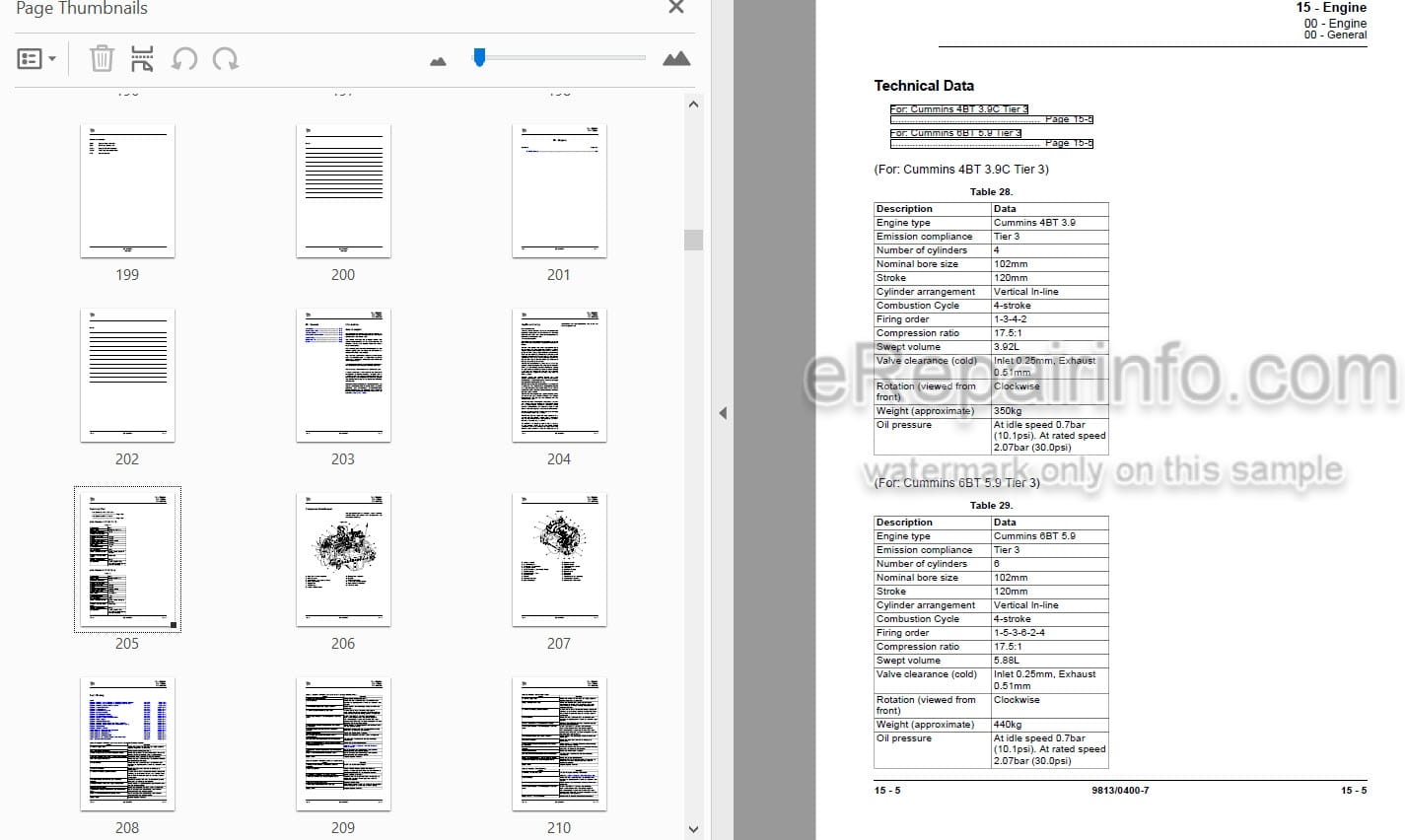 Photo 4 - JCB JS140 JS200 JS205 JS215 Service Manual Excavator 9813-0400