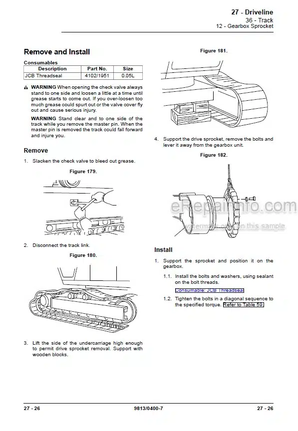 Photo 3 - JCB JS140 JS200 JS205 JS215 Service Manual Excavator 9813-0400