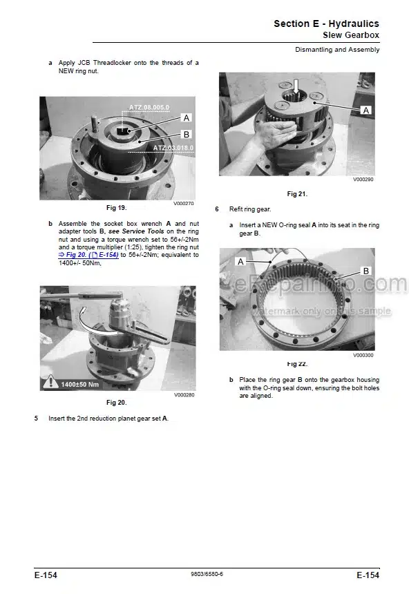 Photo 5 - JCB JS200 JS220 JS235 JS240 JS260 Tier III Auto Service Manual Excavator 9803-6580