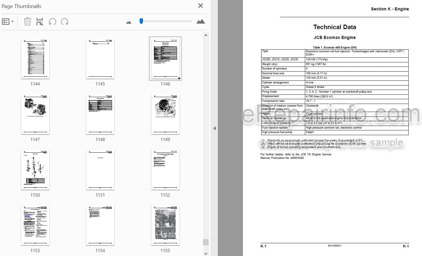 Photo 3 - JCB JS200 JS210 JS220 JS230 JS370 Service And Operators Manual Excavator 9813-5550
