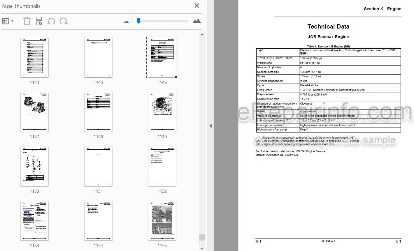 Photo 3 - JCB JS200 JS210 JS220 JS230 JS370 Service And Operators Manual Excavator 9813-5550